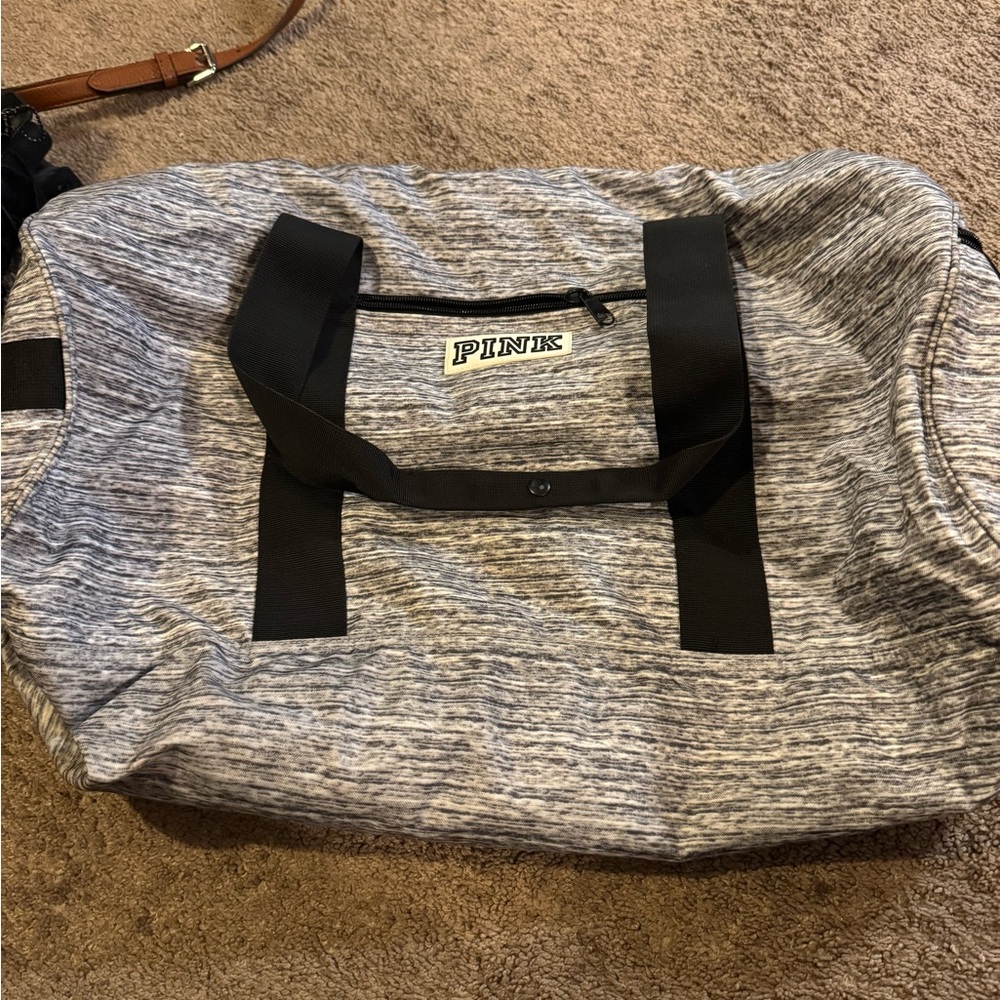 PINK Victoria's Secret Heather Gray Duffel Bag